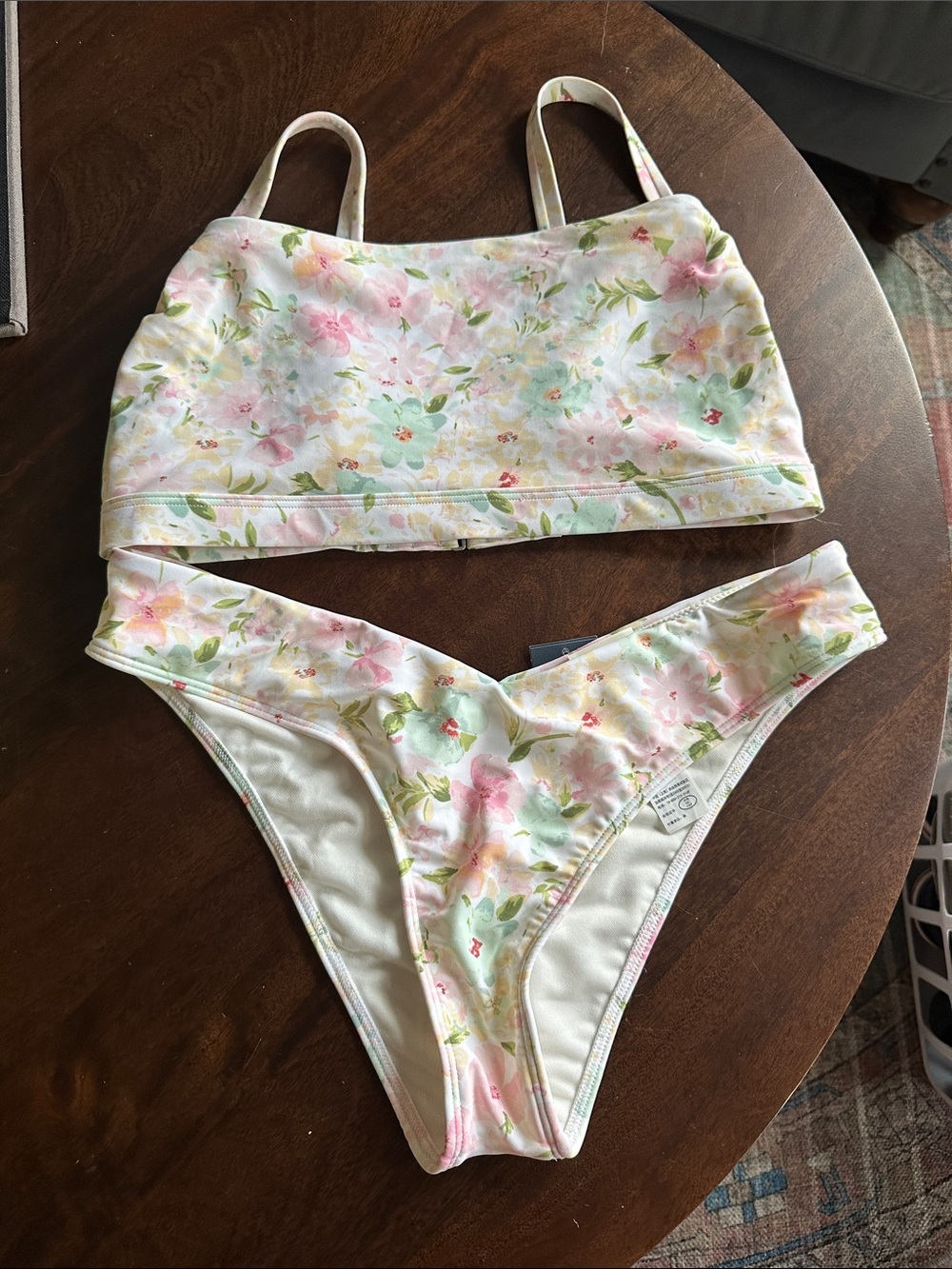 Abercrombie & Fitch Pastel Floral Bikini Set - Pink, Mint, Yellow